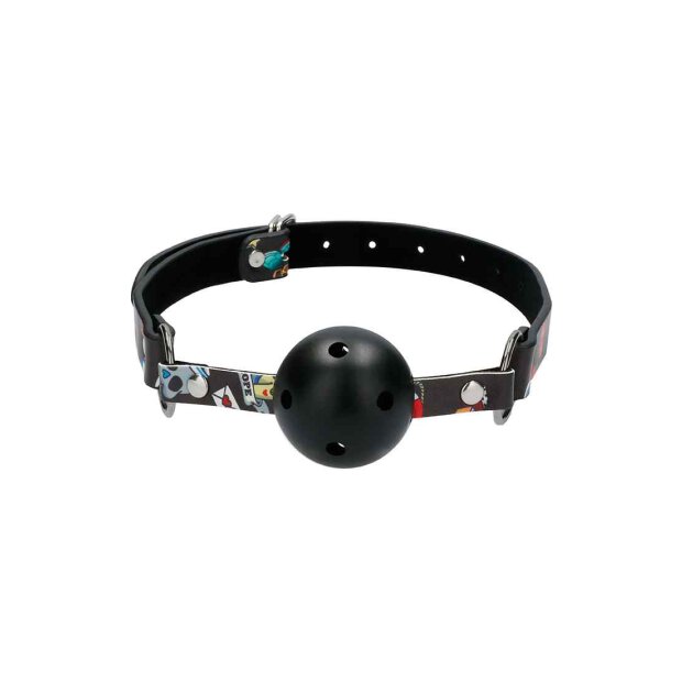 Breatheable Ball Gag - Old School Tattoo Style - Black