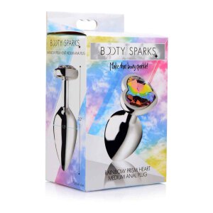 Booty Sparks Rainbow Prism Heart Anal Plug - Medium -...
