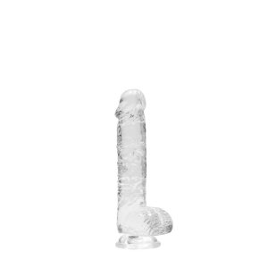 Realistic Dildo With Balls - Transparent 17 cm