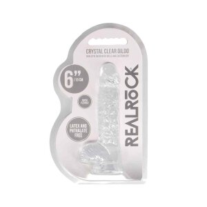 Realistic Dildo With Balls - Transparent 17 cm