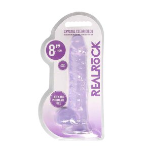 Realistic Dildo With Balls - Purple 20 cm