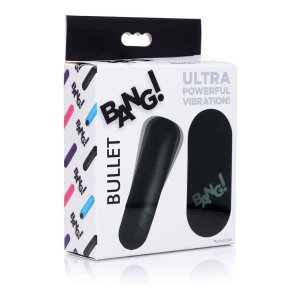 BANG! Vibrating Bullet with Remote Control - Black