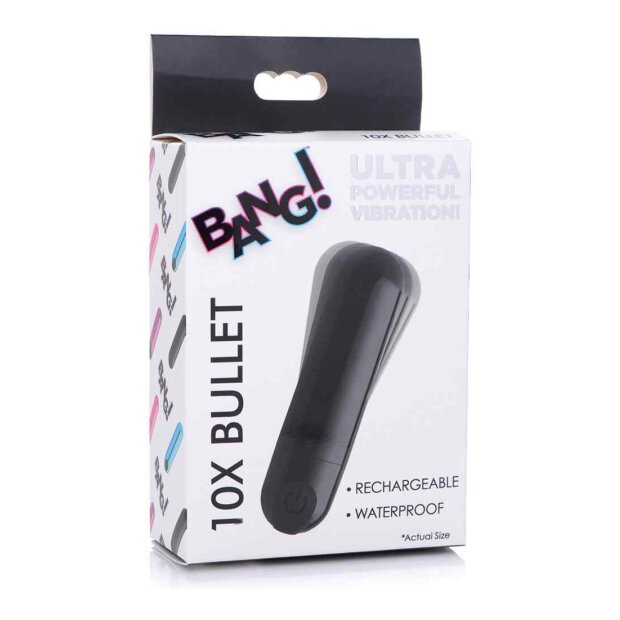 10X Vibrating Metallic Bullet - Black