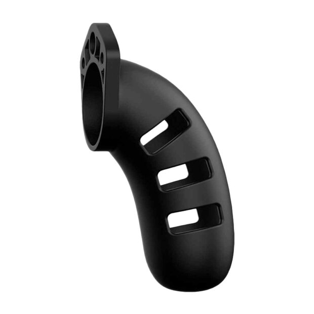 Model 21 - Chastity - 4.5"" - Silicone Cock Cage - Black