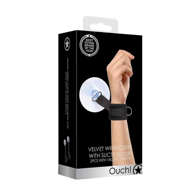 Velvet & Velcro Adjustable Handcuffs Suction Cup