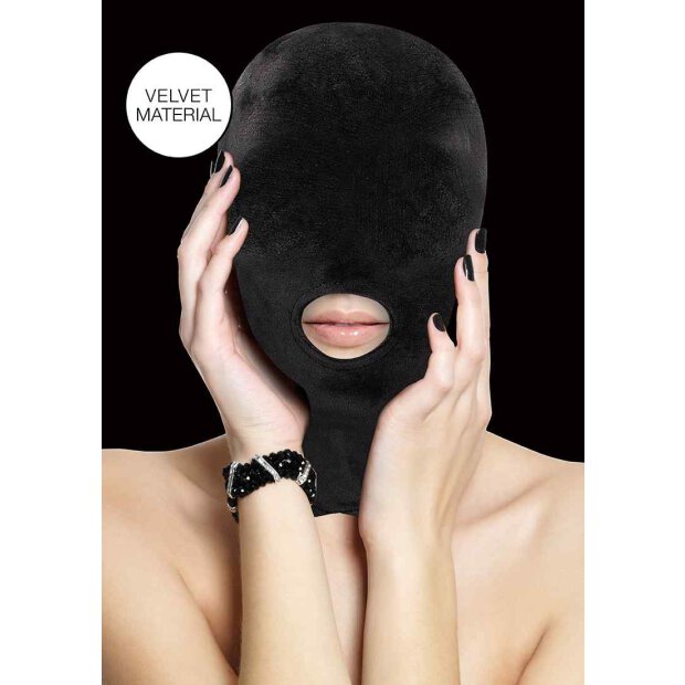 Velvet & Velcro Mask with Mouth Opening