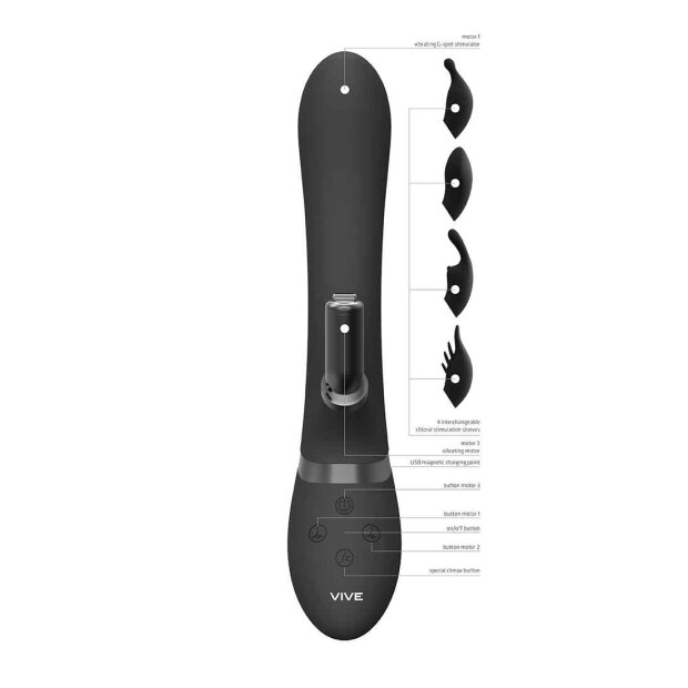 Chou G-Spot Rabbit & Clitoral Stimulator Black