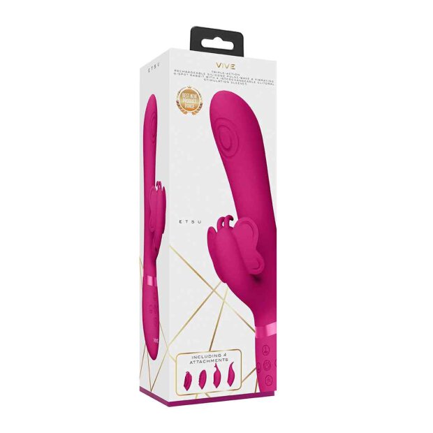 Etsu Pulse Wave G-Spot Rabbit & Clitoral Stimulator Pink