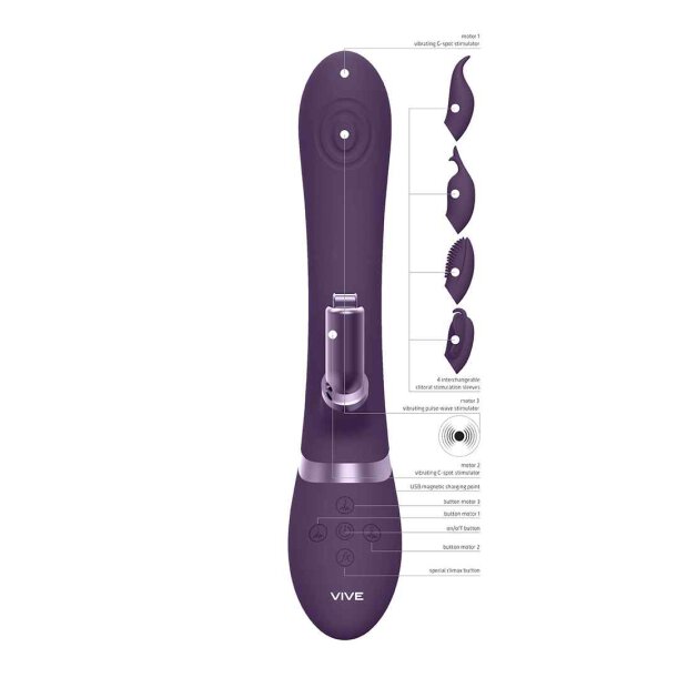 Etsu Pulse Wave G-Spot Rabbit & Clitoral Stimulator Purple
