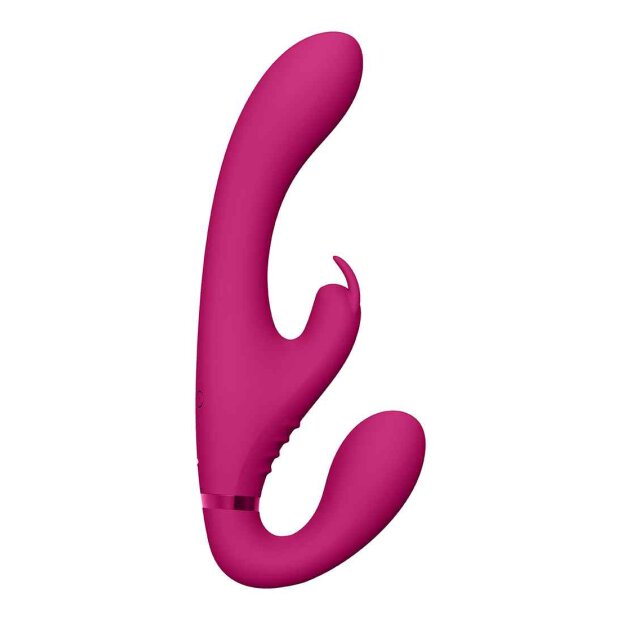 Suki Vibrating Strapless Strap-on Rabbit Pink