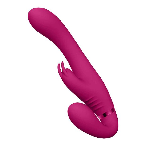 Suki Vibrating Strapless Strap-on Rabbit Pink
