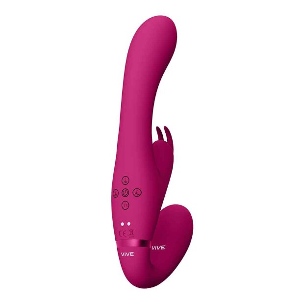 Suki Vibrating Strapless Strap-on Rabbit Pink