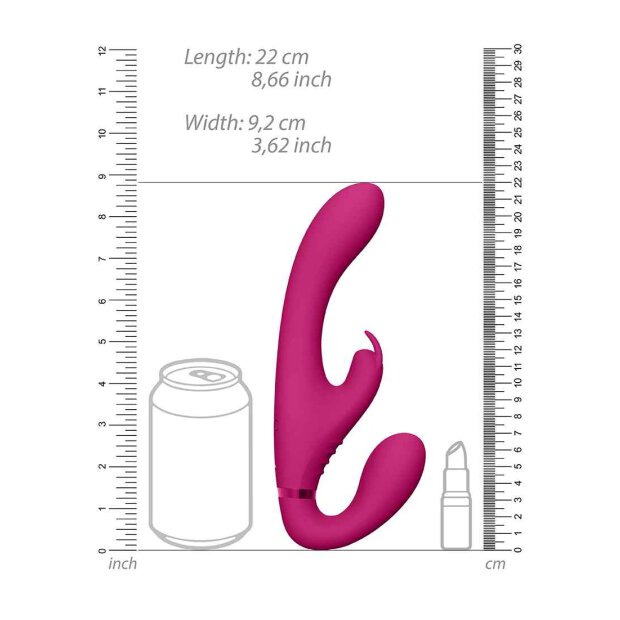 Suki Vibrating Strapless Strap-on Rabbit Pink