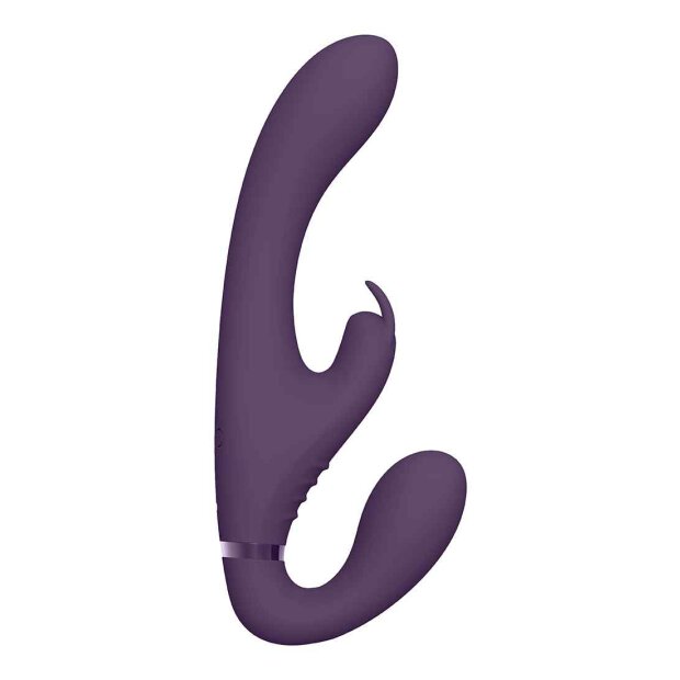 Suki Vibrating Strapless Strap-on Rabbit Purple
