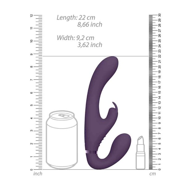 Suki Vibrating Strapless Strap-on Rabbit Purple