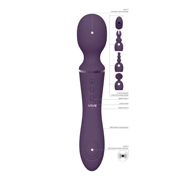 Nami Pulse Wave & Vibrating Wand Purple