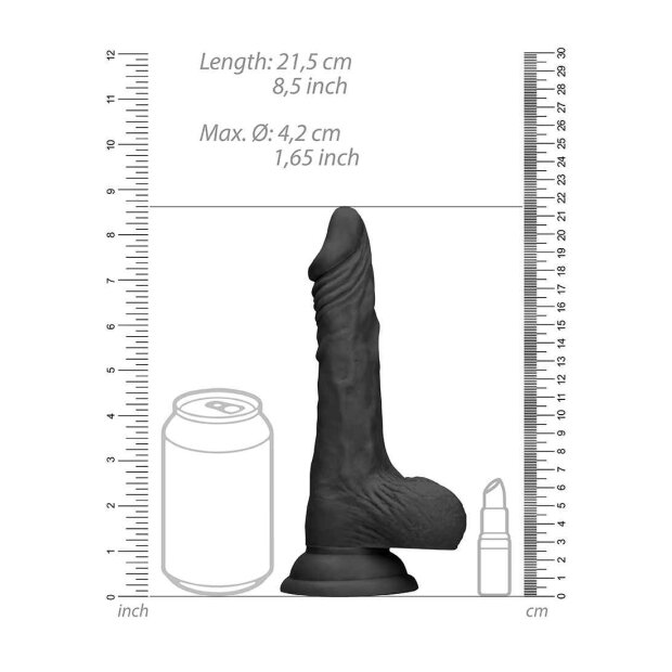 Dong with testicles Black 20.5cm