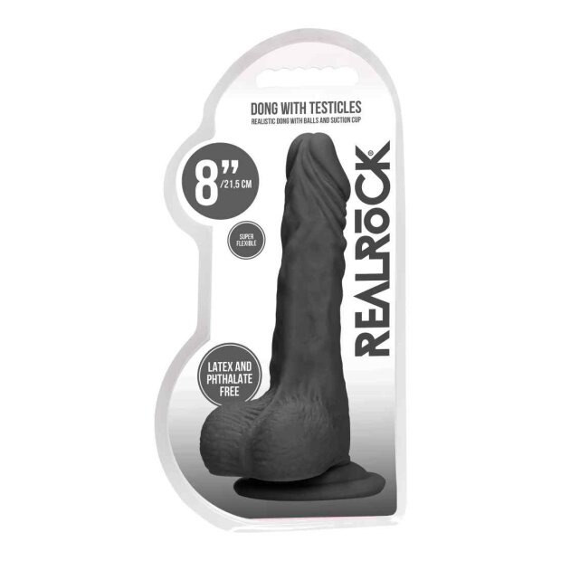 Dong with testicles Black 20.5cm