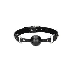 Breathable Ball Gag - with Diamond Studded  Straps - Black