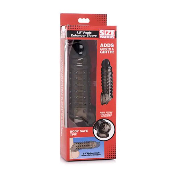1.5 Inch Penis Enhancer Sleeve - Smoke