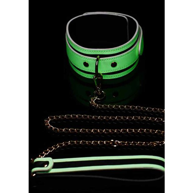 Master Series Kink in the Dark Glowing Collar & Leash