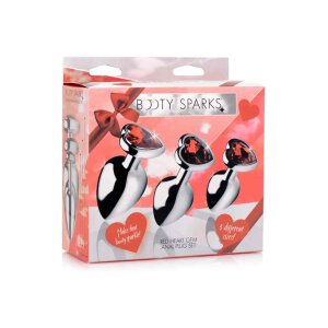 Booty Sparks Red Heart Gem Anal Plug Set