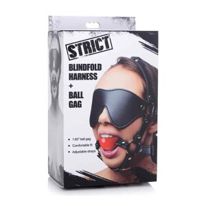 Strict Blindfold Harness with Ball Gag