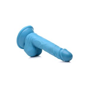 POP Dildo with Balls - Blue 16.5cm