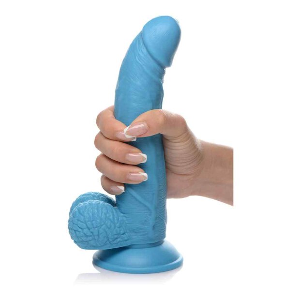 POP Dildo with Balls - Blue 19cm