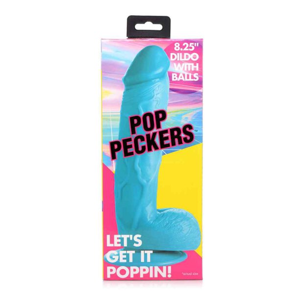 POP 8.25" Dildo with Balls - Blue