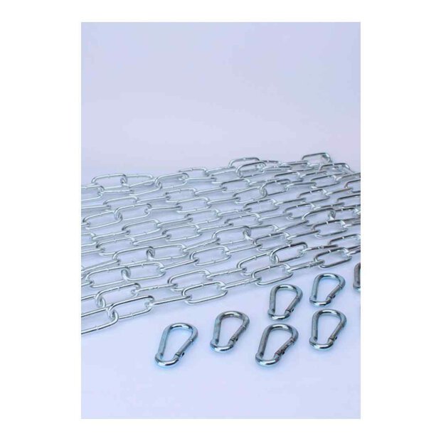 KIT 5 X 120 cm large link chain + 10 carabiners