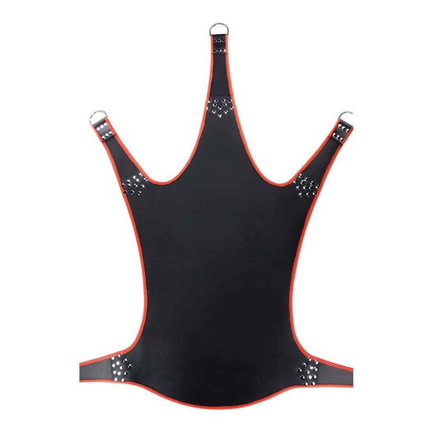 Leather Sling with Red Piping - 5 Points - Black