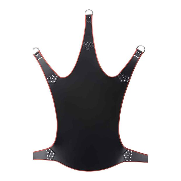 Leather Sling with Red Piping - 5 Points - Black