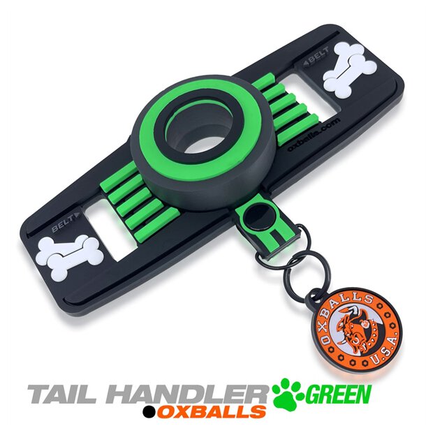 Oxballs TAIL HANDLER Belt-Strap Show Tail - Green
