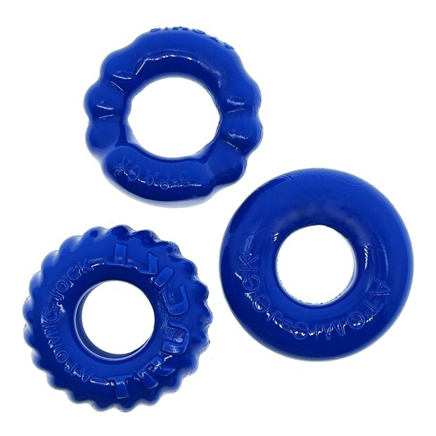 Oxballs BONEMAKER 3-PACK Cockring Kit - Pool Blue