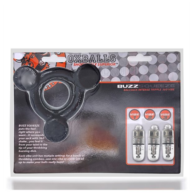 Oxballs BUZZ SQUEEZE Ballsack Intense Triple 360 Vibe-Black