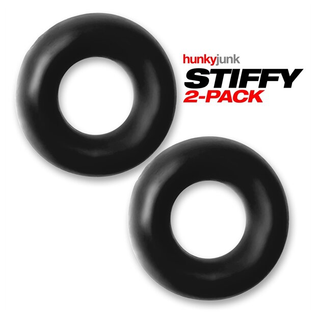 Oxballs STIFFY 2-pack Bulge Cockrings - Tar Ice