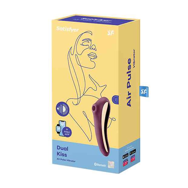 Satisfyer Dual Kiss Insertable Air Pulse Vibrator Wine Red