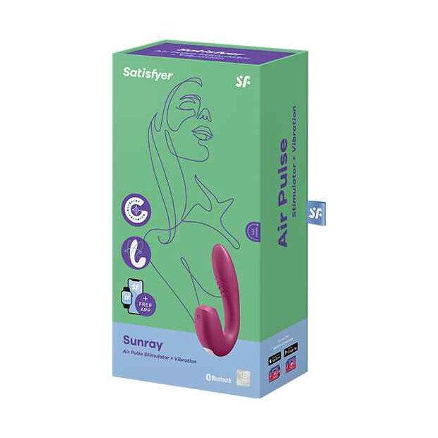 Satisfyer Sunray Insertable Double Air Pulse Vibrator Berry