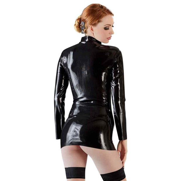 Latex Damen Hemd Zip schwarz S - 2XL