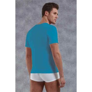 Doreanse Mens T-Shirt V-Neck Short Sleeves Turquoise S - XXL