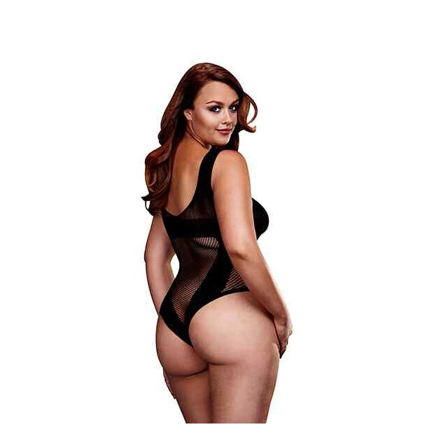 Baci Fishnet Jacquard V Teddy One Size - Queen Size