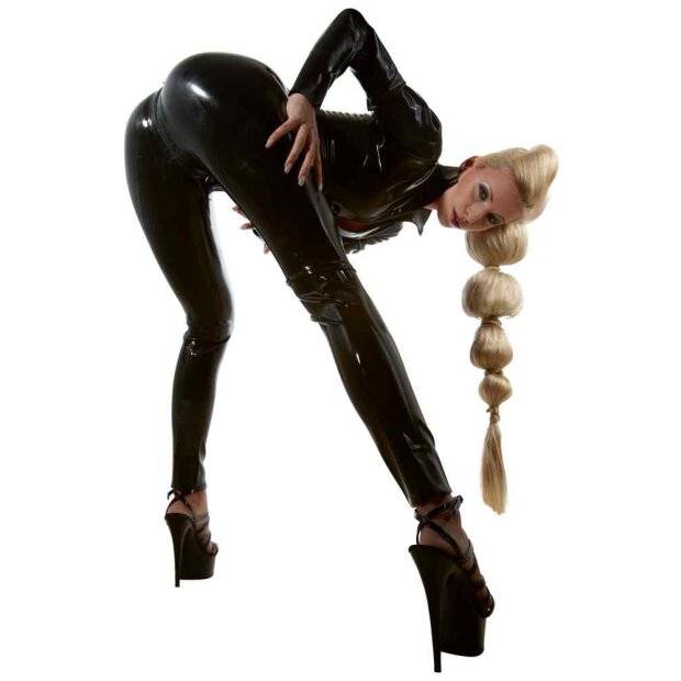Latex Catsuit schwarz XS - 2XL