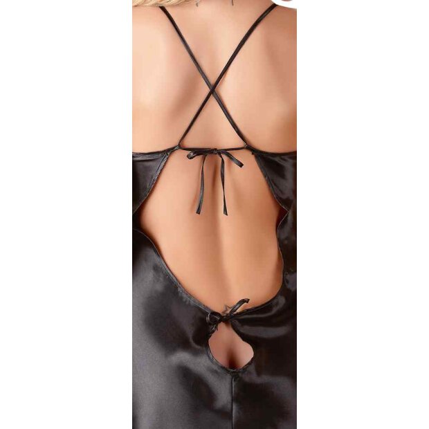 Satin Neglige schwarz S - 2XL