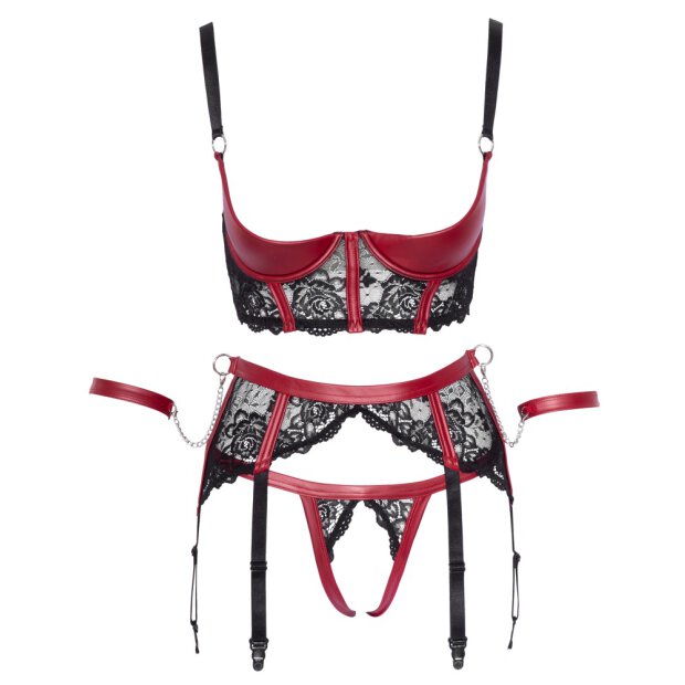 Hebe Set schwarz/rot S - XL