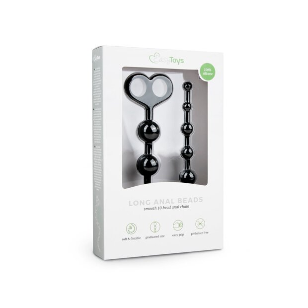 Long Anal Beads Black