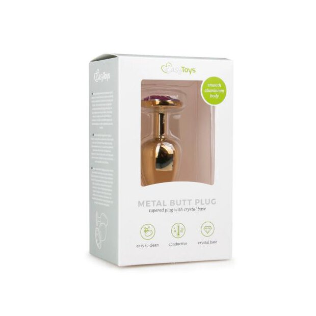 Metal Butt Plug No. 1 -Gold/Clear