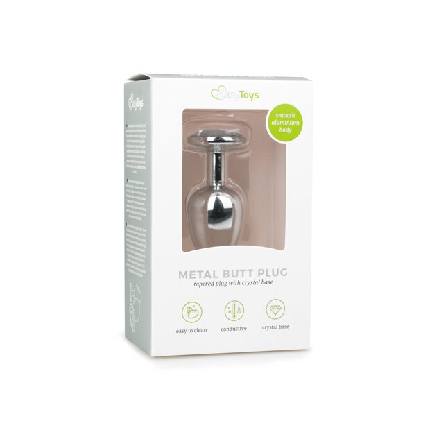 Metal Butt Plug No. 1 Silver/Clear