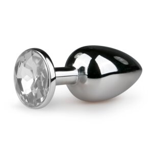 Metal Butt Plug No. 1 Silver/Clear