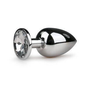 Metal Butt Plug No. 6 Silver/Clear